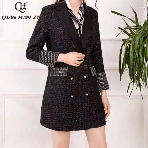 women's wool & blends qian han zi autumn designer fashion winter warm woolen midi coat women long sleeves vintage slim double breasted, Black
women's wool & blends qian han zi autumn designer fashion winter warm woolen midi coat women long sleeves vintage slim double breasted, Black