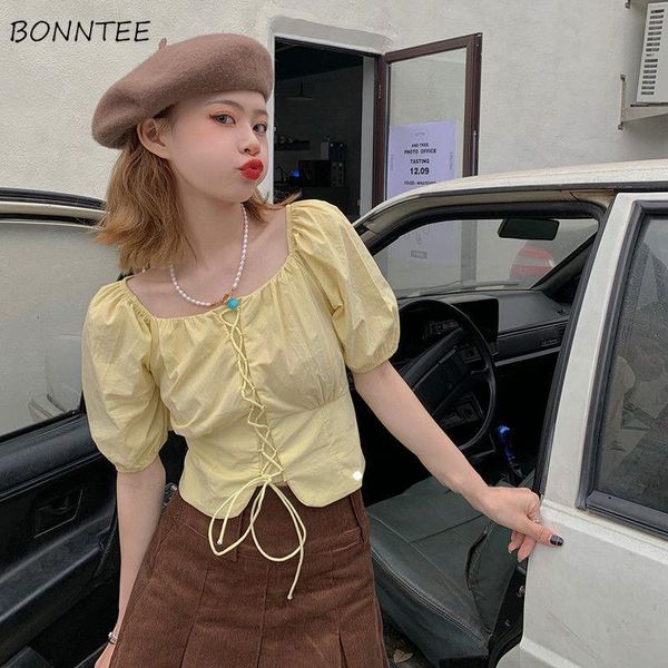 women's blouses & shirts women fashion puff-sleeve all-match chic summer design sweet tender cropped aesthetic mujer clothing slim stu, White
women's blouses & shirts women fashion puff-sleeve all-match chic summer design sweet tender cropped aesthetic mujer clothing slim stu, White