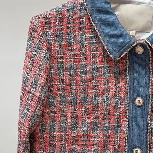 patads france m family 21 spring and summer women's jeans lapel contrast tweed jacket mfpve00235 jackets, Black;brown
patads france m family 21 spring and summer women's jeans lapel contrast tweed jacket mfpve00235 jackets, Black;brown