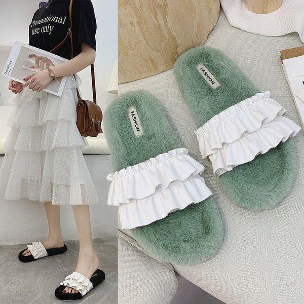 slippers classics fashion novelty winter women fur open toe outside ankle strap shoes flat with slides, Black
slippers classics fashion novelty winter women fur open toe outside ankle strap shoes flat with slides, Black