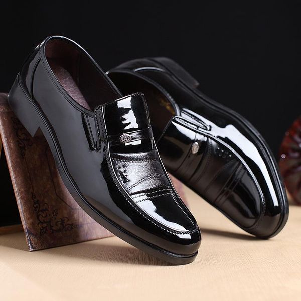 men leather dress shoes design brand classic footwear formal business male slip-on, Black
men leather dress shoes design brand classic footwear formal business male slip-on, Black