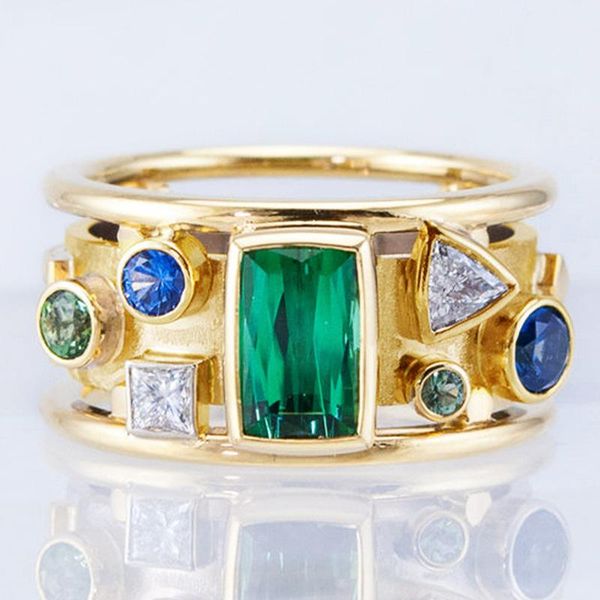 wedding rings electroplating vintage gold inlaid green zircon ladies ring retro geometric pattern women's copper jewelry, Slivery;golden
wedding rings electroplating vintage gold inlaid green zircon ladies ring retro geometric pattern women's copper jewelry, Slivery;golden