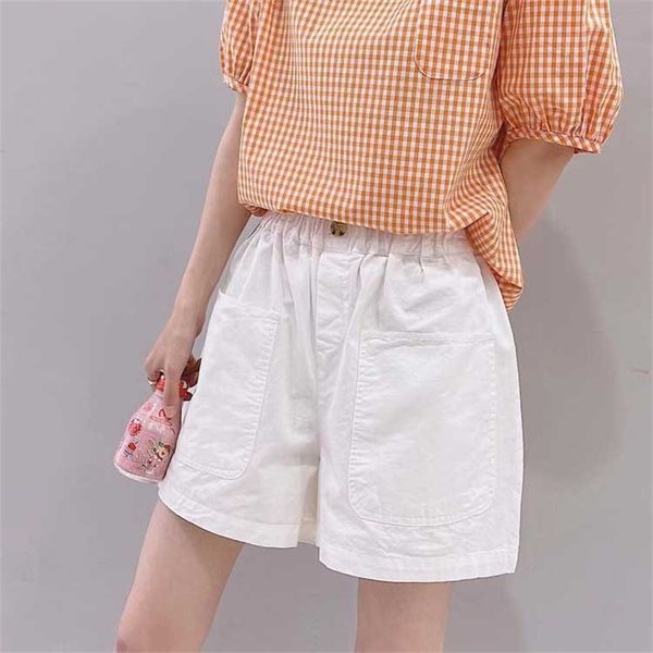 21 summer new simple single button elastic high waist loose thin women's korean solid straight shorts s29, Black
21 summer new simple single button elastic high waist loose thin women's korean solid straight shorts s29, Black