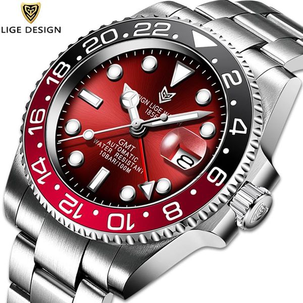 wristwatches reloj hombre lige sports men mechanical wristwatch stainless steel 100atm waterproof gmt watch watches, Slivery;brown
wristwatches reloj hombre lige sports men mechanical wristwatch stainless steel 100atm waterproof gmt watch watches, Slivery;brown
