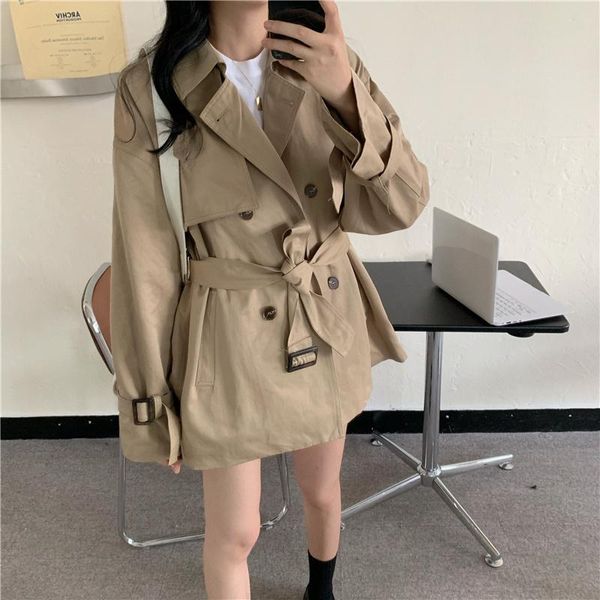 women's trench coats casual windbreaker coat wear 2021 small thin khaki versatile, Tan;black
women's trench coats casual windbreaker coat wear 2021 small thin khaki versatile, Tan;black