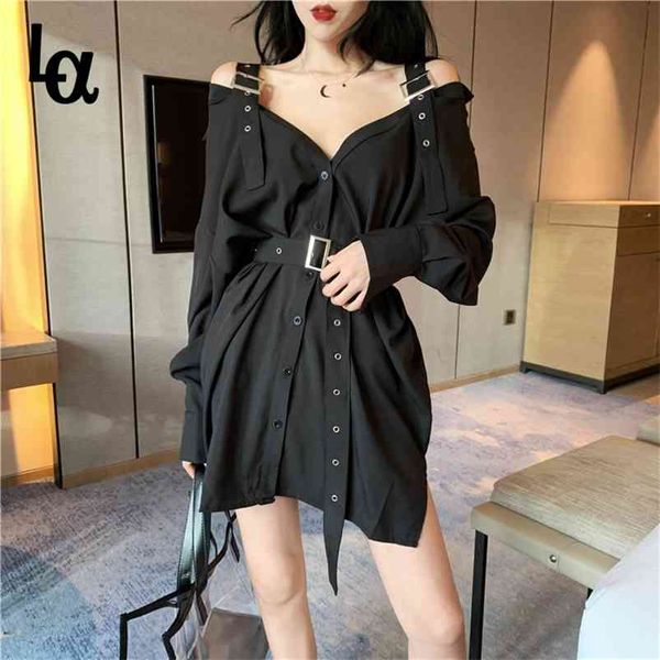 vintage shirts strapless women blouse black with belt casual long off the shoulder 210519, White
vintage shirts strapless women blouse black with belt casual long off the shoulder 210519, White