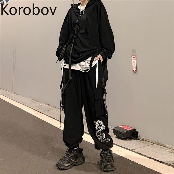 korobov new women bf style women trousers korean high waist streetwear harajuku pants female pockets joggers 210430, Black;white
korobov new women bf style women trousers korean high waist streetwear harajuku pants female pockets joggers 210430, Black;white