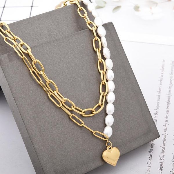 pendant necklaces est sale jewelry double layer stainless steel thick circle necklace irregular mother of pearl love heart, Silver
pendant necklaces est sale jewelry double layer stainless steel thick circle necklace irregular mother of pearl love heart, Silver