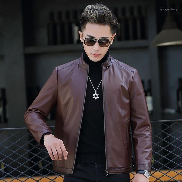 men's leather & faux slim cowhide coat handsome casual style jackets men genuine jacket fashion, Black
men's leather & faux slim cowhide coat handsome casual style jackets men genuine jacket fashion, Black