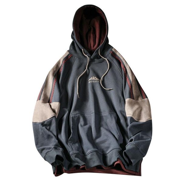 men's hoodies & sweatshirts suede anchor spring and autumn trendy contrast color patchwork hoodie teenagers casual loose lounge wear, Black
men's hoodies & sweatshirts suede anchor spring and autumn trendy contrast color patchwork hoodie teenagers casual loose lounge wear, Black