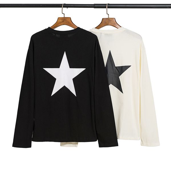 2021 essentials five-pointed star print long sleeve t shirt women men couples 100% cotton pullover hiphop oversized fog t-shirts, White;black
2021 essentials five-pointed star print long sleeve t shirt women men couples 100% cotton pullover hiphop oversized fog t-shirts, White;black