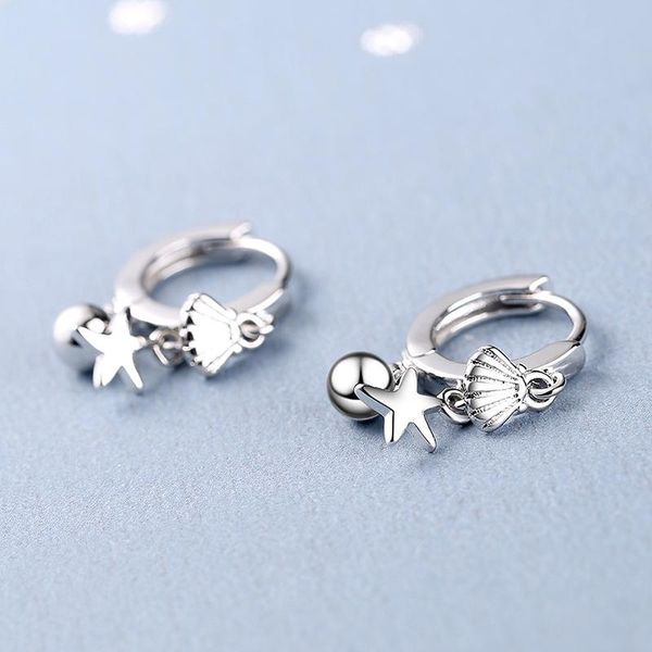 hoop & huggie women's fashion lovely small earrings pentagram star shell beads copper huggies trendy earring piercing accessory gifts, Golden;silver
hoop & huggie women's fashion lovely small earrings pentagram star shell beads copper huggies trendy earring piercing accessory gifts, Golden;silver