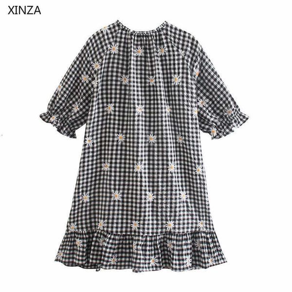 casual dresses women embroidered short puff sleeve bow plaid mini summer female fashion embroidery vintage party l0bi, Black;gray
casual dresses women embroidered short puff sleeve bow plaid mini summer female fashion embroidery vintage party l0bi, Black;gray