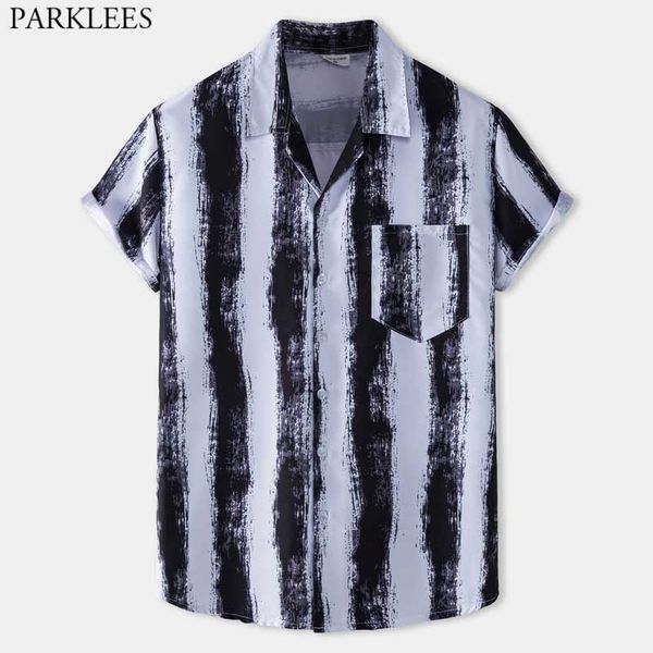 splash ink vertical striped hawaiian shirt men short sleeve beach wear shirt for men casual party holiday clothing chemise homme 210522, White;black
splash ink vertical striped hawaiian shirt men short sleeve beach wear shirt for men casual party holiday clothing chemise homme 210522, White;black