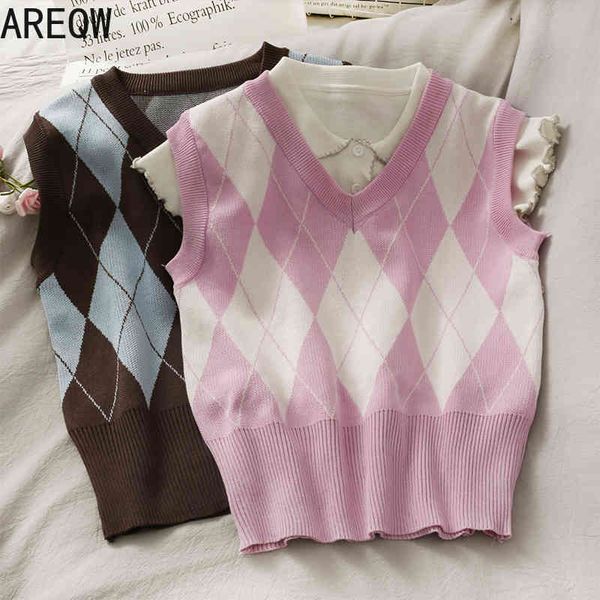 hong kong style retro color matching check v-neck loose slim vest women's sleeveless joker short sweater vest 210507, White
hong kong style retro color matching check v-neck loose slim vest women's sleeveless joker short sweater vest 210507, White