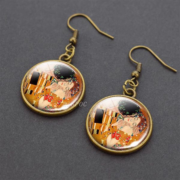 dangle & chandelier gustav klimt the kiss art glass cabochon circle earrings copper drop earings handmade ear jewelry for women, Silver
dangle & chandelier gustav klimt the kiss art glass cabochon circle earrings copper drop earings handmade ear jewelry for women, Silver