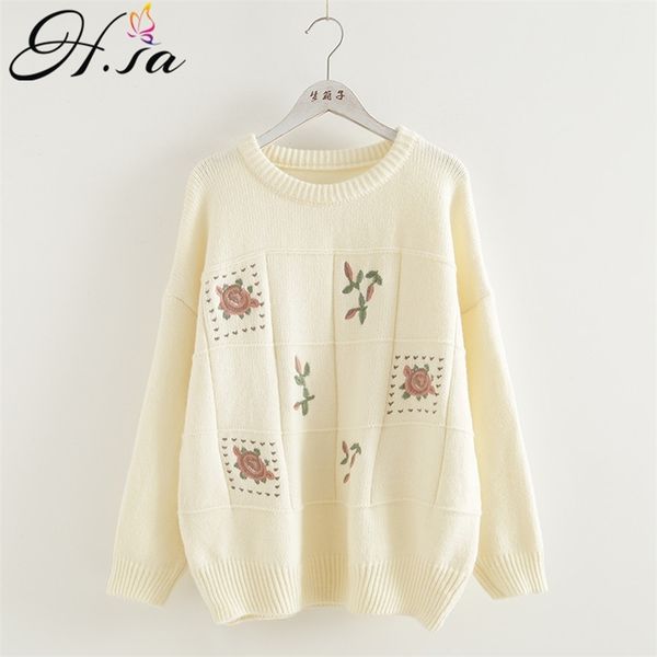 women knit sweater pullover jumpers o-neck retro vintage wear embroidery korean fashion femme 210430, White;black
women knit sweater pullover jumpers o-neck retro vintage wear embroidery korean fashion femme 210430, White;black