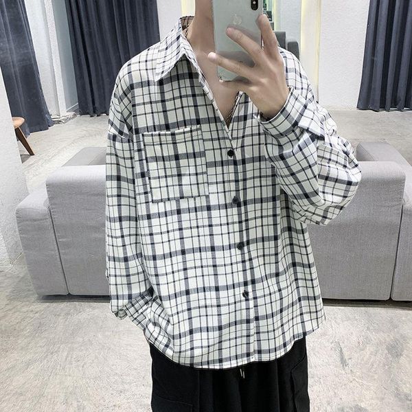 autumn plaid shirt men's fashion retro business casual men streetwear wild loose korean long sleeve shirts mens -2xl, White;black
autumn plaid shirt men's fashion retro business casual men streetwear wild loose korean long sleeve shirts mens -2xl, White;black
