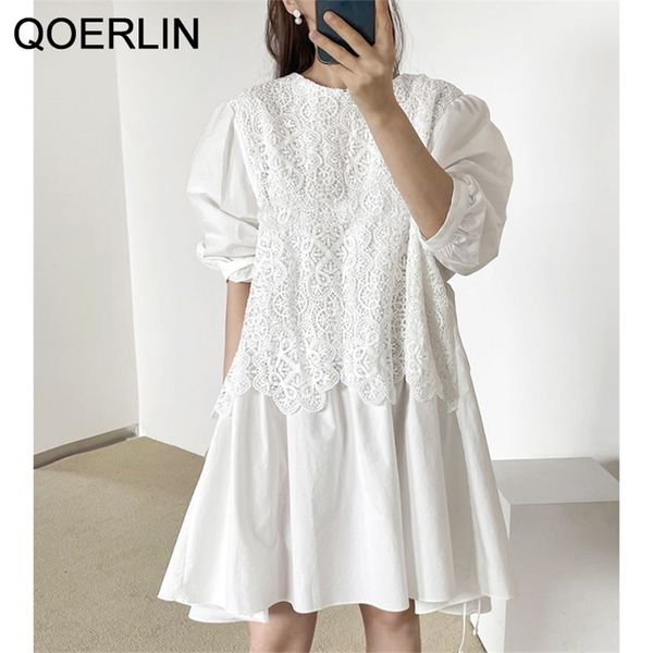 qoelrin women lace dress hollow out crochet stitching fake two-piece white summer loose casual fits female vestidos mujer 210601, Black;gray
qoelrin women lace dress hollow out crochet stitching fake two-piece white summer loose casual fits female vestidos mujer 210601, Black;gray