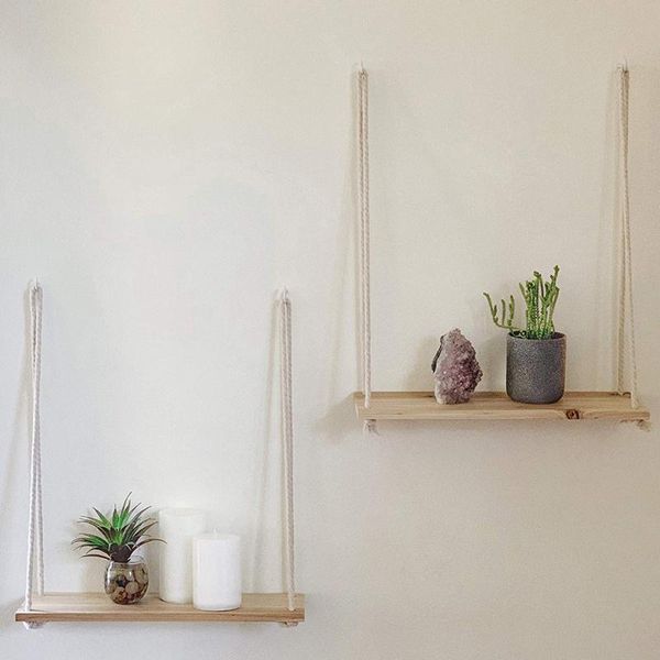 hanging wooden plant shelf bracket rack wall rope display storage home decor craft organizer other
hanging wooden plant shelf bracket rack wall rope display storage home decor craft organizer other