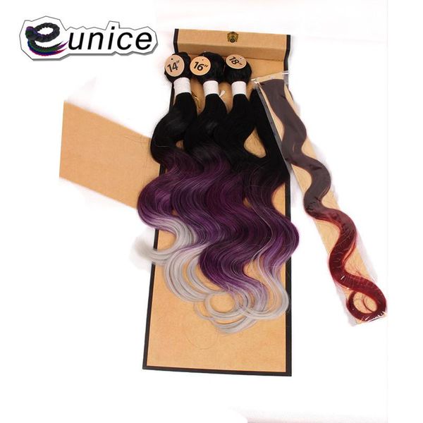 human ponytails 3tone ombre t1b/'purple/grey natural color synthetic hair weave extensions with closure body wave weaving eunice weft 4, Black
human ponytails 3tone ombre t1b/'purple/grey natural color synthetic hair weave extensions with closure body wave weaving eunice weft 4, Black