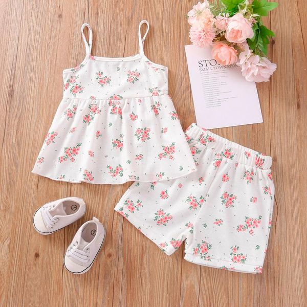 clothing sets toddler kids baby girls sleeveless floral camisole +floral shorts outfit dress children's, White
clothing sets toddler kids baby girls sleeveless floral camisole +floral shorts outfit dress children's, White