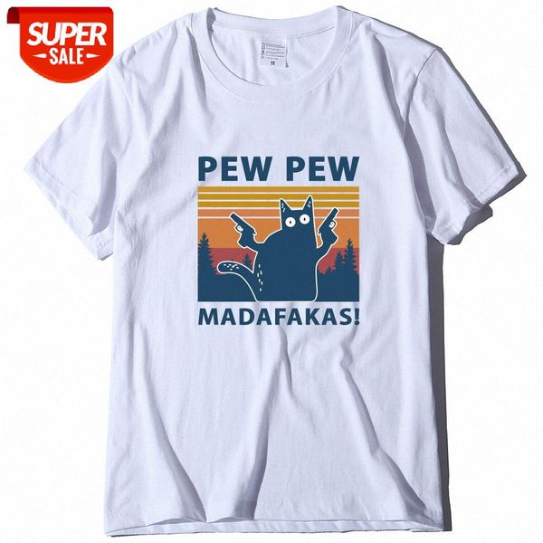 halloween pew madafakasa take gun cat print t-shirt women's short sleeve style #ig6o, White 
halloween pew madafakasa take gun cat print t-shirt women's short sleeve style #ig6o, White