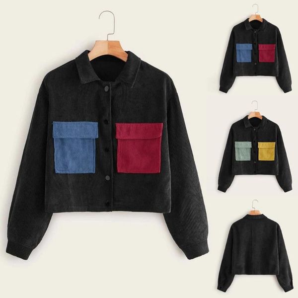women's jackets fashion long sleeve pockets contrast panel button front corduroy jacket dropshiping 2021 w1101, Black;brown
women's jackets fashion long sleeve pockets contrast panel button front corduroy jacket dropshiping 2021 w1101, Black;brown