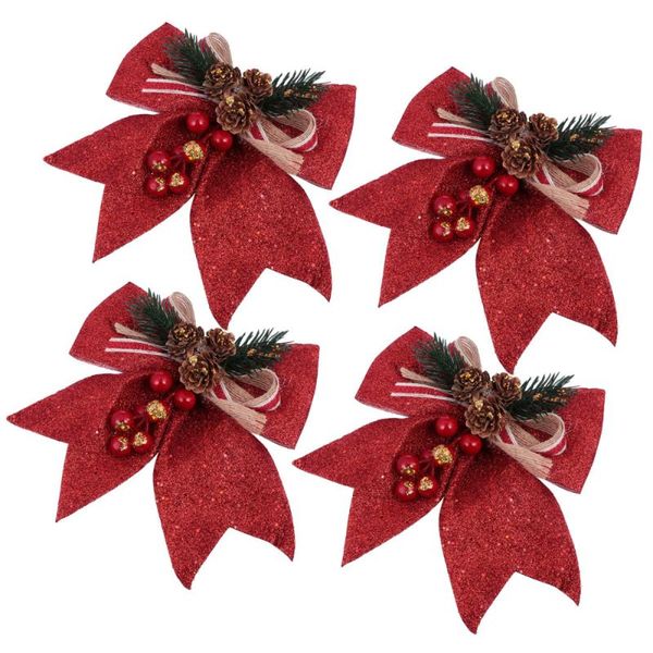 4pcs christmas atmosphere decor tree pendant glitter pine cone bow decorative flowers & wreaths
4pcs christmas atmosphere decor tree pendant glitter pine cone bow decorative flowers & wreaths