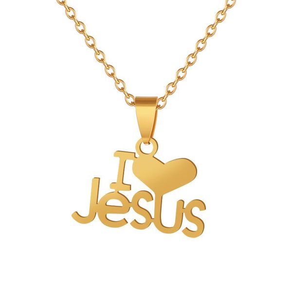 pendant necklaces fashion female i love jesus drop gold color stainless steel christian jewelry for men/women wholesale, Silver
pendant necklaces fashion female i love jesus drop gold color stainless steel christian jewelry for men/women wholesale, Silver