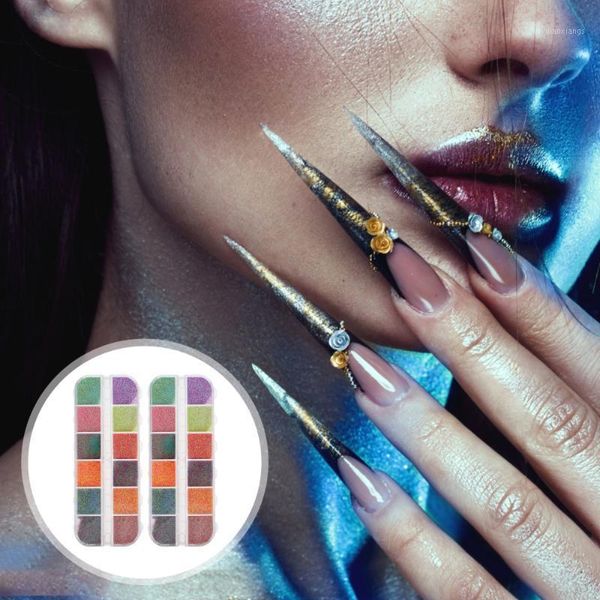 boxes nail beauty fairy sequins eye makeup bright gradient powder1, Silver;gold