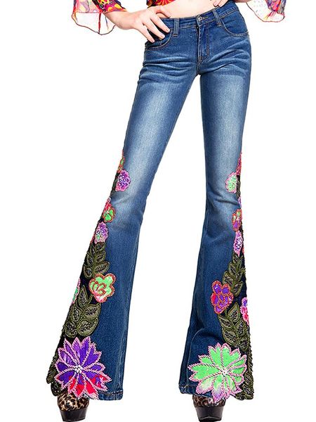spring luxury embroidered flares big flared jeans female boot cut handmad colored beading embroidery bell bottom women's, Blue
spring luxury embroidered flares big flared jeans female boot cut handmad colored beading embroidery bell bottom women's, Blue