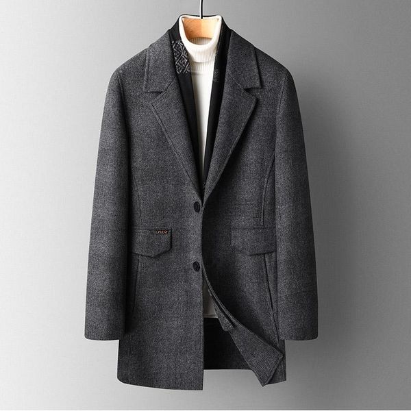 men's wool & blends 2021 autumn and winter men's woolen coat loose suit collar double-sided, Black
men's wool & blends 2021 autumn and winter men's woolen coat loose suit collar double-sided, Black