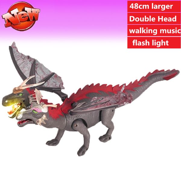 creative toy electric dinosaur 48cm large size double head dragon with wing electric dinosaur walking music with cool light toys
creative toy electric dinosaur 48cm large size double head dragon with wing electric dinosaur walking music with cool light toys