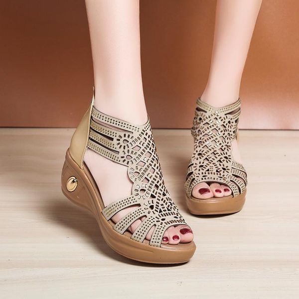 sandals women wedges peep toe back zipper gladiator bling crystal leather casual platform summer shoes, Black
sandals women wedges peep toe back zipper gladiator bling crystal leather casual platform summer shoes, Black