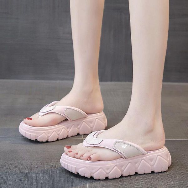 slippers flip flops women platform summer white female leather shoes pink comfortable heel, Black
slippers flip flops women platform summer white female leather shoes pink comfortable heel, Black