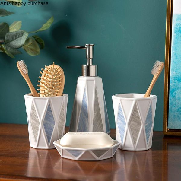 bath accessory set european bathroom ceramics four-piece wash household diamond pattern toiletries marble accessories toothbrush cup
bath accessory set european bathroom ceramics four-piece wash household diamond pattern toiletries marble accessories toothbrush cup