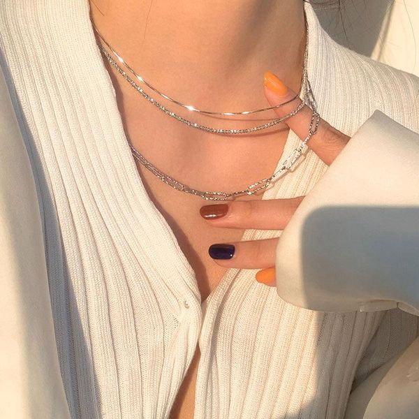 chains fashion sparkling necklaces for women high-quality niche light luxury clavicle chain wholesale, Silver
chains fashion sparkling necklaces for women high-quality niche light luxury clavicle chain wholesale, Silver