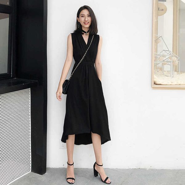 elegant wrap dress women summer irregular sleeveless deep v neck elastic waist lace up casual dresses vestidos mujer 210608, Black;gray
elegant wrap dress women summer irregular sleeveless deep v neck elastic waist lace up casual dresses vestidos mujer 210608, Black;gray