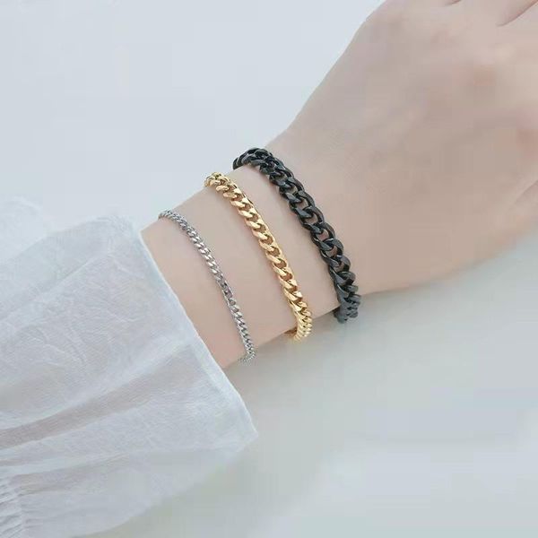 link, chain 2021 trendy cuban men bracelet classic stainless steel 3/5/7mm width for women jewelry gift, Black
link, chain 2021 trendy cuban men bracelet classic stainless steel 3/5/7mm width for women jewelry gift, Black