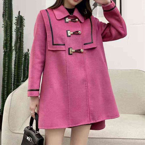 autumn and winter 2021 high-end double-sided cashmere coat women's fashion loose medium length over knee double breasted woolen, Black
autumn and winter 2021 high-end double-sided cashmere coat women's fashion loose medium length over knee double breasted woolen, Black