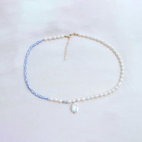 chokers baroque natural pearl original jewelry necklace blue flower beaded charm chain for womenchoker fashion exquisite accessories, Golden;silver
chokers baroque natural pearl original jewelry necklace blue flower beaded charm chain for womenchoker fashion exquisite accessories, Golden;silver