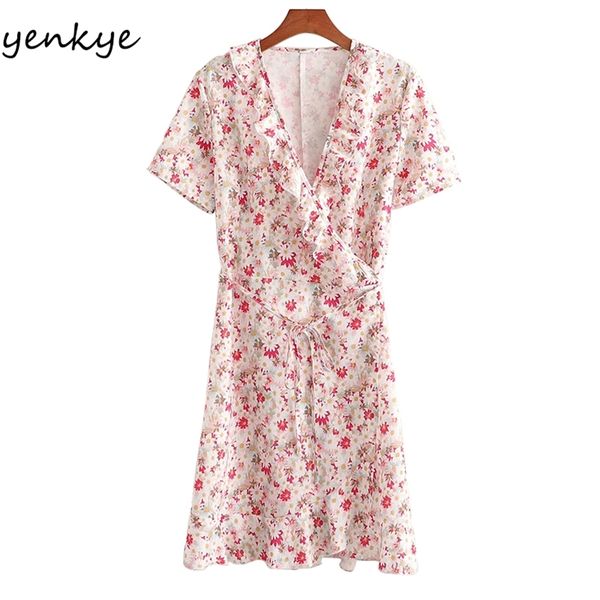 holiday women floral print ruffle wrap dress female cross v neck short sleeve a-line casual summer mini vestido 210514, Black;gray
holiday women floral print ruffle wrap dress female cross v neck short sleeve a-line casual summer mini vestido 210514, Black;gray