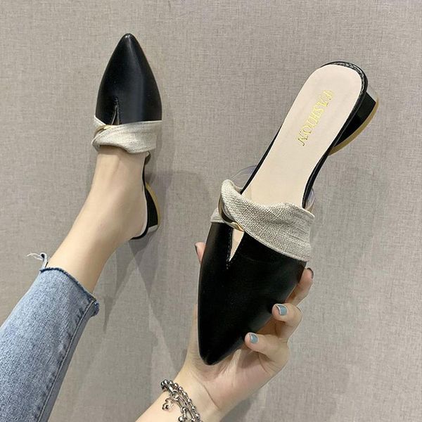 slippers low square heel loafers shoes cover toe med casual slipers women slides block pointed luxury 2021 rubber pu rome hoof, Black
slippers low square heel loafers shoes cover toe med casual slipers women slides block pointed luxury 2021 rubber pu rome hoof, Black