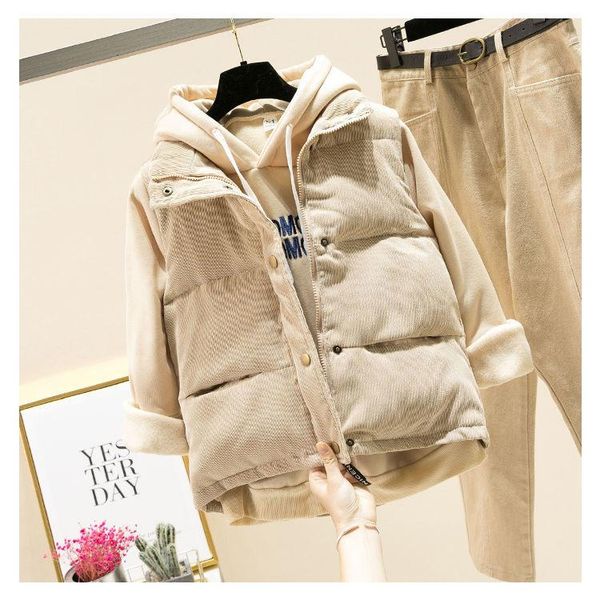 women's vests woman jacket vest down cotton autumn winter most loose short corduroy wide shoulder chaleco mujer fashion, Black;white
women's vests woman jacket vest down cotton autumn winter most loose short corduroy wide shoulder chaleco mujer fashion, Black;white