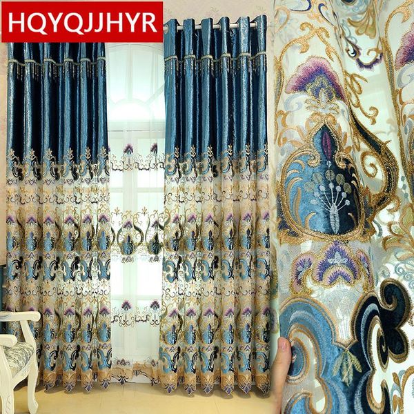 european classic luxury flannel curtains for living room high-end custom blue embroidered bedroom/kitchen curtain & drapes
european classic luxury flannel curtains for living room high-end custom blue embroidered bedroom/kitchen curtain & drapes