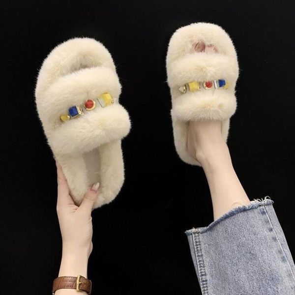 women's slippers plush warm winter outdoor furry shoes thick heel outside ladies, Black
women's slippers plush warm winter outdoor furry shoes thick heel outside ladies, Black