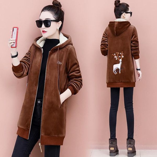 women's hoodies & sweatshirts long sleeve gold velvet coat autumn winter large size ladies coats thicken lamb woman korea cardigan hood, Black
women's hoodies & sweatshirts long sleeve gold velvet coat autumn winter large size ladies coats thicken lamb woman korea cardigan hood, Black