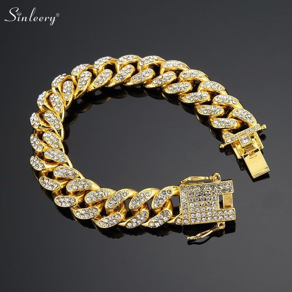 link, chain sinleery luxury men rhinestones bracelet stainless steel curb bangle magnet buckle male hip hop jewelry gift sl133 ssh, Black
link, chain sinleery luxury men rhinestones bracelet stainless steel curb bangle magnet buckle male hip hop jewelry gift sl133 ssh, Black