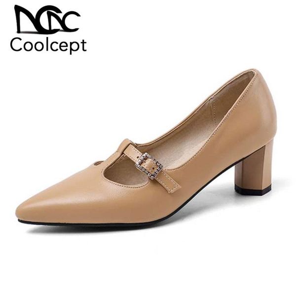 dress shoes coolcept women pumps fashion metal buckle with crystals special heels pointed head footwear size 30-43, Black
dress shoes coolcept women pumps fashion metal buckle with crystals special heels pointed head footwear size 30-43, Black